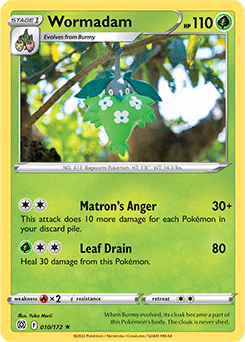 Rare Pokémon card Wormadam 010/172 from Brilliant Stars expansion