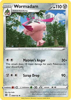 Rare Pokémon card Wormadam 098/172 from Brilliant Stars expansion