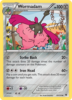 Uncommon Pokémon card Wormadam 59/124 from Fates Collide expansion