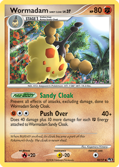 Common Pokémon card Wormadam Sandy Cloak 10/17 from POP 7 expansion