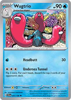 Uncommon Pokémon card Wugtrio 057/198 from Scarlet & Violet expansion