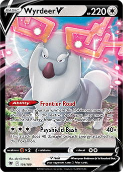 Ultra rare V Pokémon card Wyrdeer V 134/189 from Astral Radiance expansion