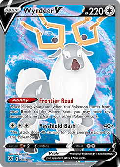 Full Art V Pokémon card Wyrdeer V 180/189 from Astral Radiance expansion