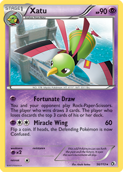 Carte Pokémon Rare Xatu 56/113 de la série Legendary Treasures