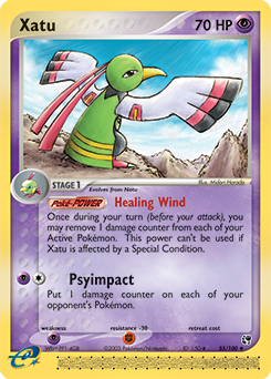 Carte Pokémon Peu commune Xatu 55/100 de la série Ex Tempête de Sable
