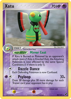 Carte Pokémon Rare Xatu 29/107 de la série Ex Deoxys