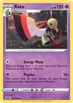 Xatu 77/192 Pokémon card from Rebel Clash for sale at best price
