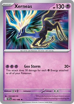 Carte Pokémon Rare Xerneas 42/86 de la série Chaos Ascendant