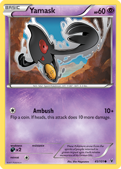 Common Pokémon card Yamask 45/101 from Noble Victories expansion