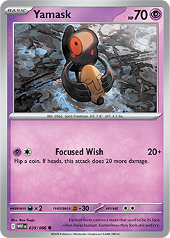 Common Pokémon card Yamask 39/86 from White Flare expansion