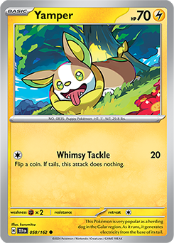 Yamper 58/162 Pokémon card from Temporal Forces for sale at best price