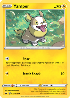 Yamper 73/202 Pokémon card from Sword & Shield for sale at best price