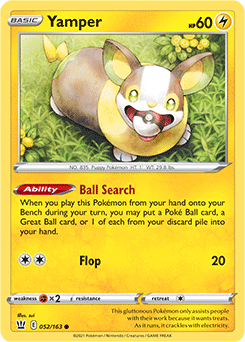 Yamper 52/163 Pokémon card from Battle Styles for sale at best price