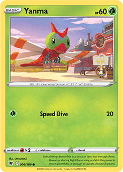 Common Pokémon card Yanma 006/189 from Astral Radiance expansion