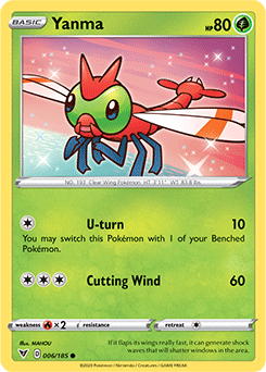 Common Pokémon card Yanma 006/185 from Vivid Voltage expansion