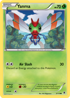 Common Pokémon card Yanma 3/119 from Phantom Forces expansion