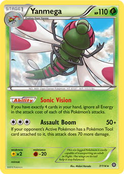 Rare Pokémon card Yanmega 7/114 from Steam Siege expansion