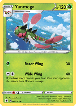 Uncommon Pokémon card Yanmega 007/189 from Astral Radiance expansion