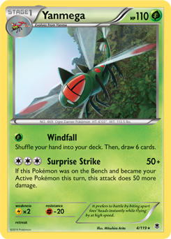 Rare Pokémon card Yanmega 4/119 from Phantom Forces expansion