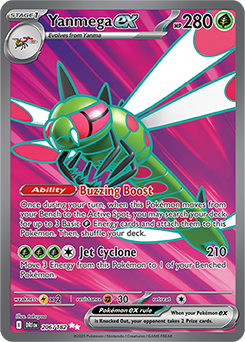 Ultra rare Pokémon card Yanmega ex 206/182 from Destined Rivals expansion