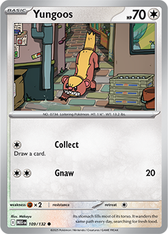 Common Pokémon card Yungoos 109/132 from Mega Evolution expansion