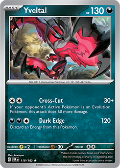 Yveltal 118/182 Pokémon card from Paradox Rift for sale at best price