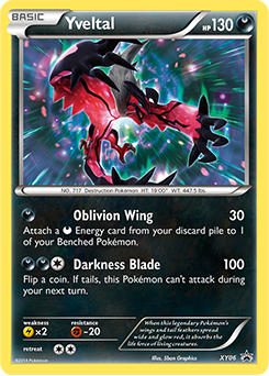 Promo Pokémon card Yveltal XY06 from XY Promos expansion