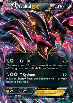 Pokémon EX Pokémon card Yveltal EX 79/146 from X&Y expansion