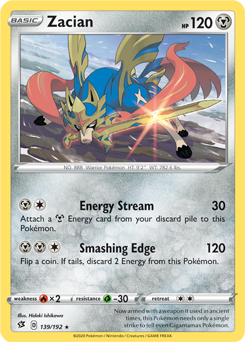 Zacian 139/192 Pokémon card from Rebel Clash for sale at best price