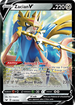 Zacian V 138/202 Pokémon card from Sword & Shield for sale at best price