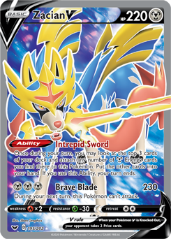 Zacian V 195/202 Pokémon card from Sword & Shield for sale at best price
