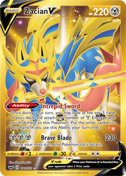 Zacian V 211/202 Pokémon card from Sword & Shield for sale at best price