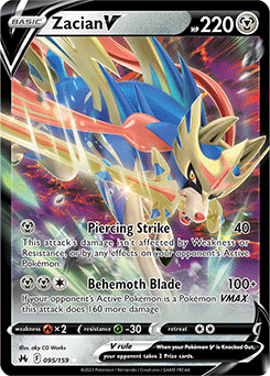 Zacian V 095/159 Pokémon card from Crown Zenith for sale at best price
