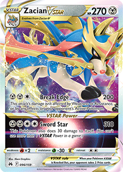 Zacian VSTAR 096/159 Pokémon card from Crown Zenith for sale at best price