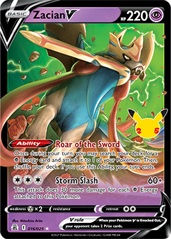 Zacian V 16/25 Pokémon card from Celebrations for sale at best price