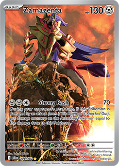 Illustration rare Pokémon card Zamazenta 201/182 from Destined Rivals expansion