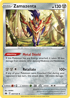 Zamazenta 097/159 Pokémon card from Crown Zenith for sale at best price