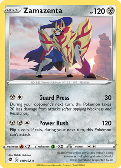 Zamazenta 140/192 Pokémon card from Rebel Clash for sale at best price