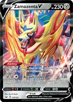 Zamazenta V 139/202 Pokémon card from Sword & Shield for sale at best price