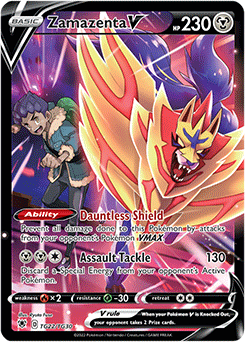 Full Art V Pokémon card Zamazenta V TG22/TG30 from Astral Radiance expansion