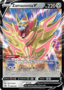 Zamazenta V 098/159 Pokémon card from Crown Zenith for sale at best price