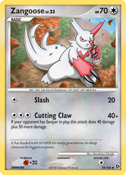 Zangoose 59/106 Pokémon card from Great Encounters for sale at best price