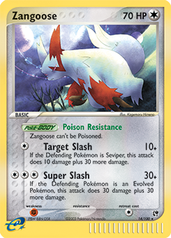 Zangoose 14/100 Pokémon card from Ex Sandstorm for sale at best price