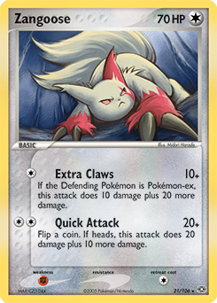 Zangoose 21/106 Pokémon card from Ex Emerald for sale at best price