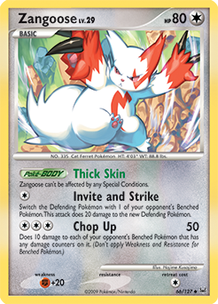 Zangoose 66/127 Pokémon card from Platinuim for sale at best price