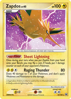 Zapdos 14/100 Pokémon card from Majestic Dawn for sale at best price
