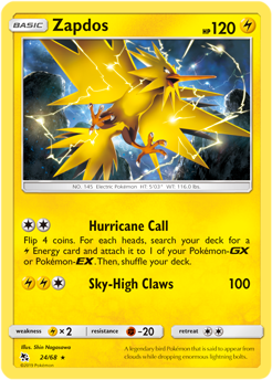 Zapdos 24/68 Pokémon card from Hidden Fates for sale at best price