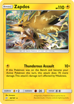 Zapdos 40/181 Pokémon card from Team Up for sale at best price