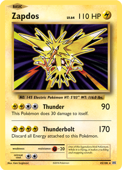 Zapdos 42/108 Pokémon card from Evolutions for sale at best price