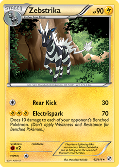 Zebstrika 43/114 Pokémon card from Black & White for sale at best price